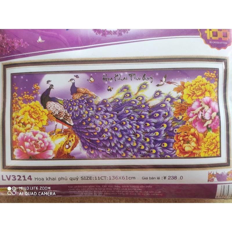 Tranh thêu 3d công lv3214