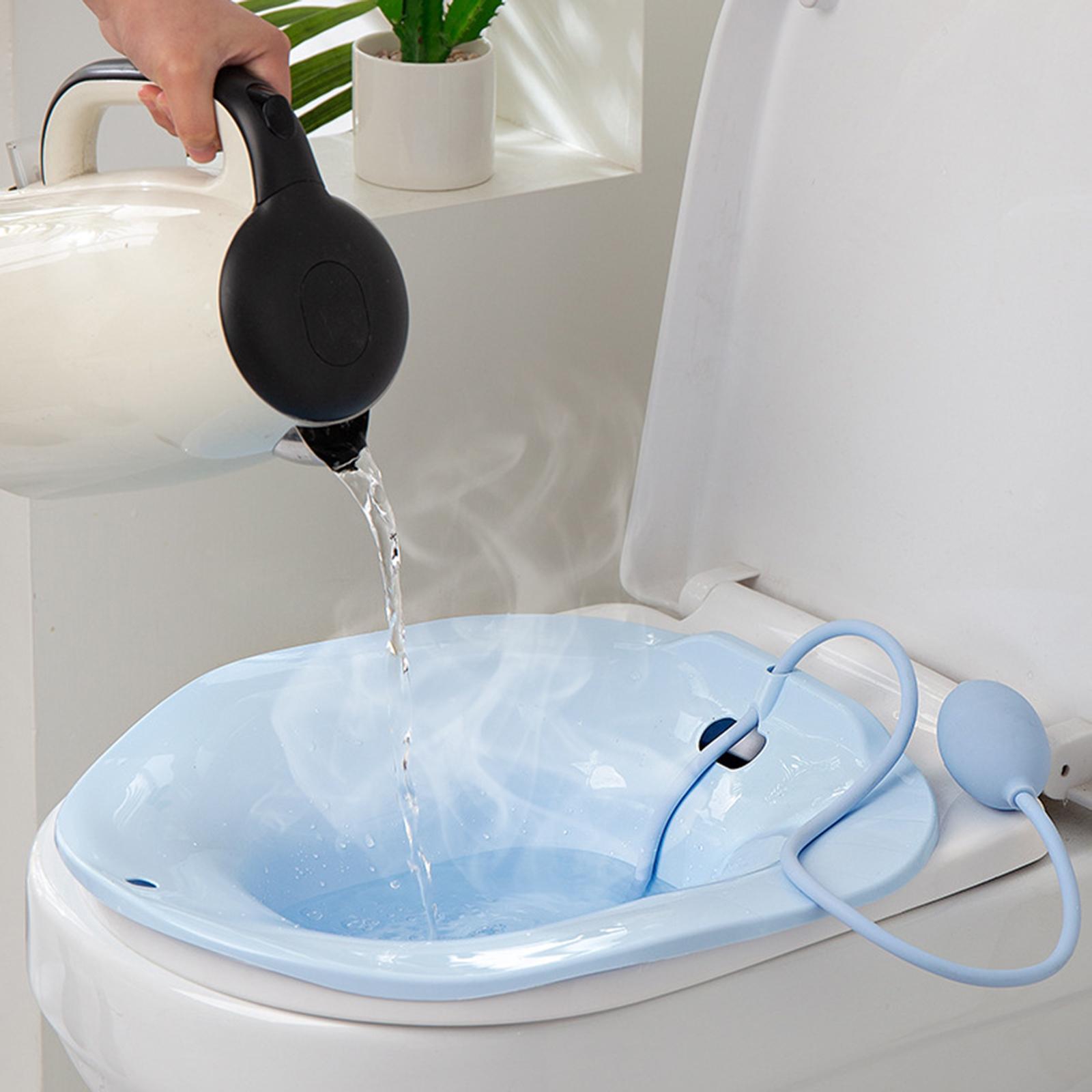 Sitz Bath Toilet Seat with Flusher for Postpartum Hemorrhoids