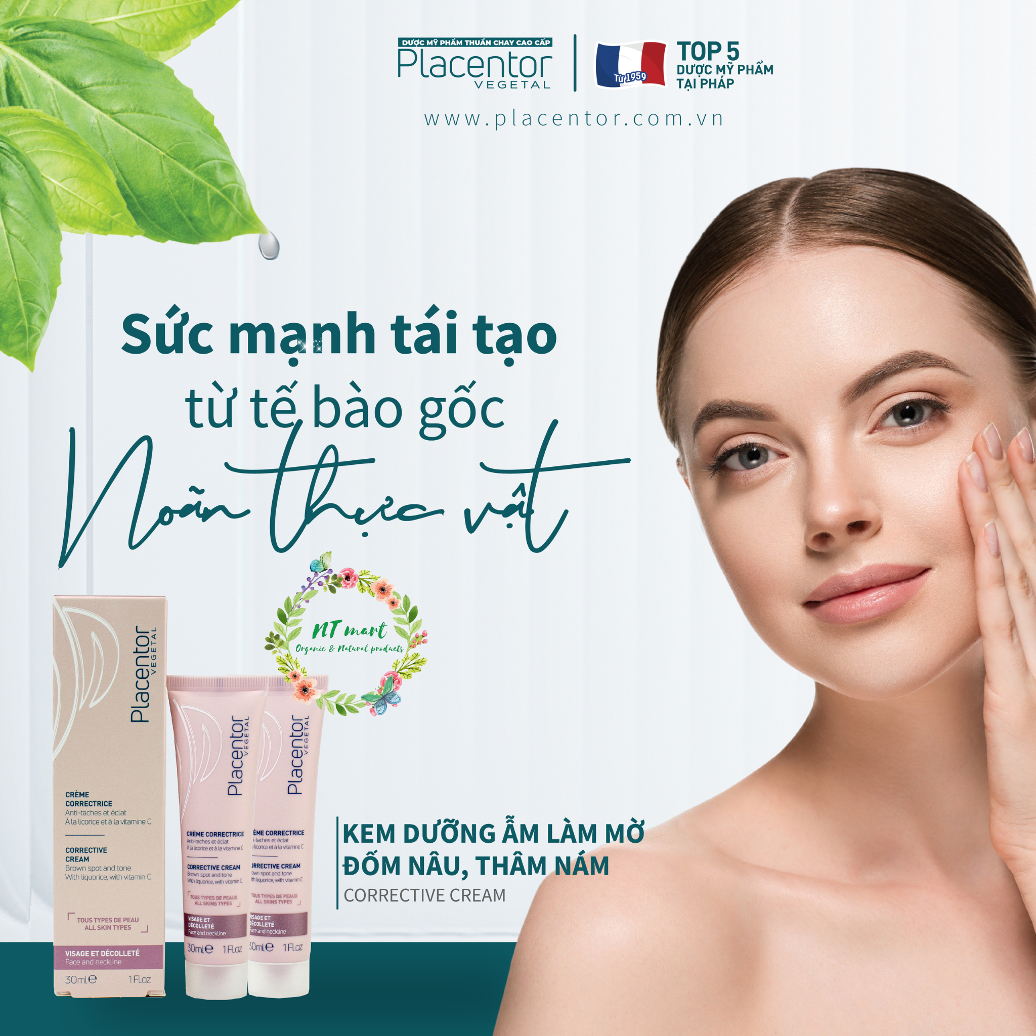 Kem dưỡng ẩm làm mờ đốm nâu Placentor Corrective Cream
