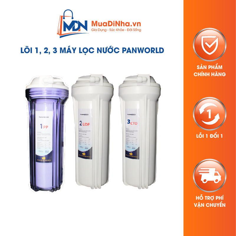 Combo 3 lõi lọc thô Panworld số 1, 2, 3 Lõi PP, UDF, CTO