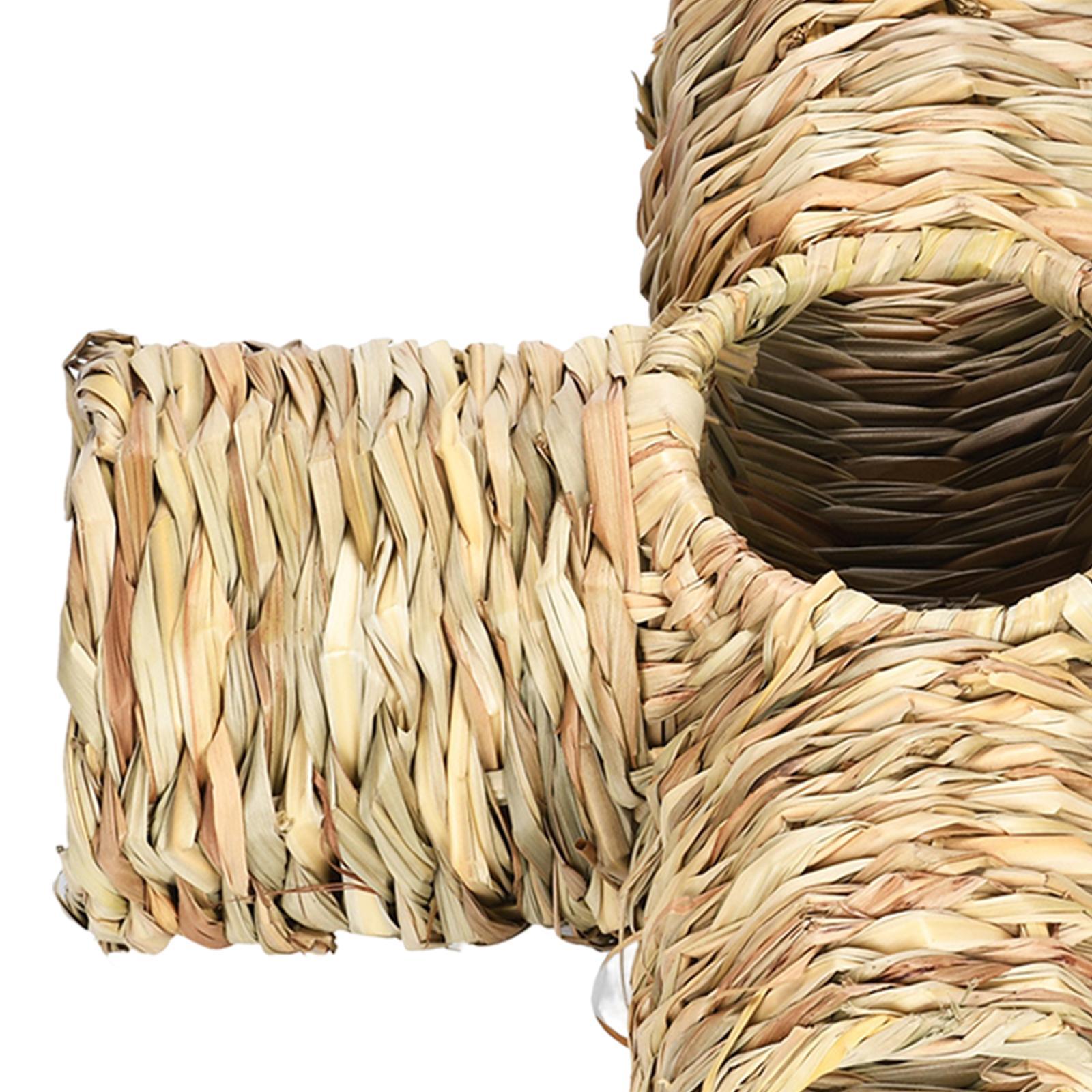 Hamster Grass Tunnel Toy Straw House for Small Animals Little Rabbit Gerbils