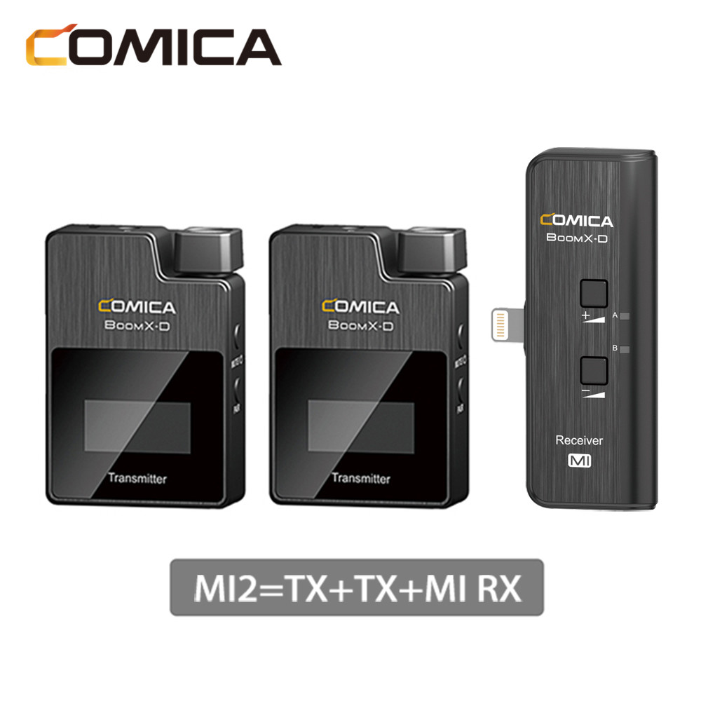 Comica BoomX-D MI2 (1 thu 2 phát) - Micro Không Dây Cổng Lightning Thu Âm Cho Các Thiết Bị iPhone, iPad, iPod - Hàng chính hãng