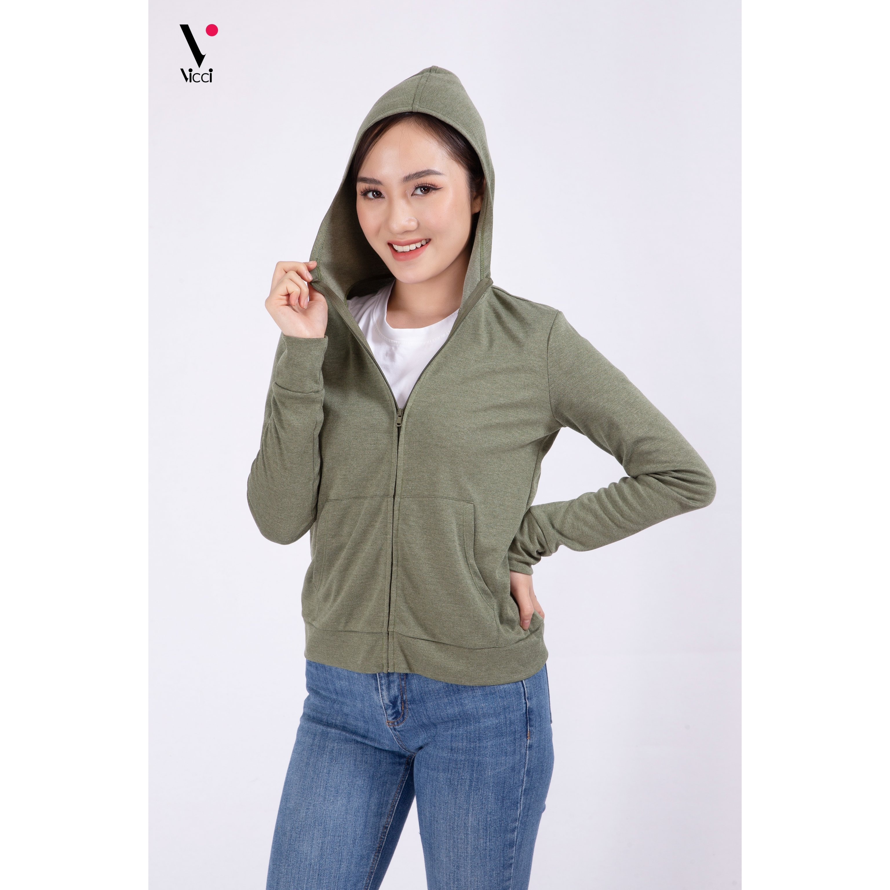 Áo chống nắng - Áo khoác chống nắng nữ làm mát Vicci CN.68, chống tia UV, mềm mịn, thoáng mát