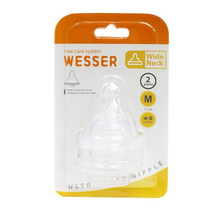 Núm ty silicone Wesser cổ rộng siêu mềm size S/M/L