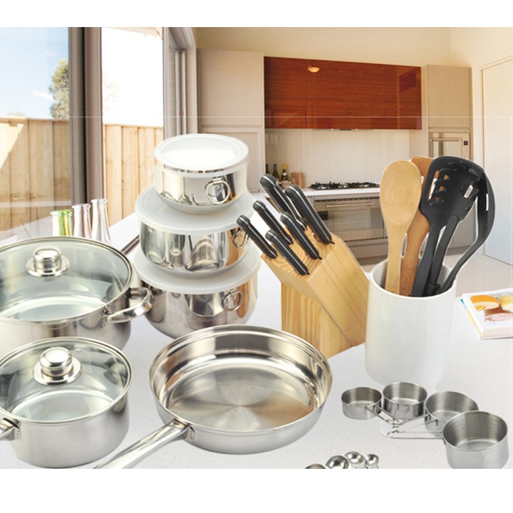 Giá để xoong chảo inox 5 tầng tiện dụng TẶNG KÈM MÓC DÍNH TƯỜNG TRONG SUỐT SIÊU