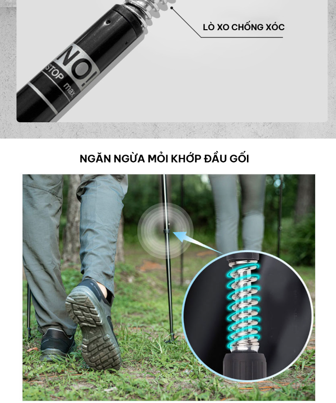 Gậy Leo Núi Hợp Kim Nhôm, siêu nhẹ 230g, gấp gọn 30cm tiện lợi đem theo đi dã ngoại, trekking, phượt - Hãng dododios