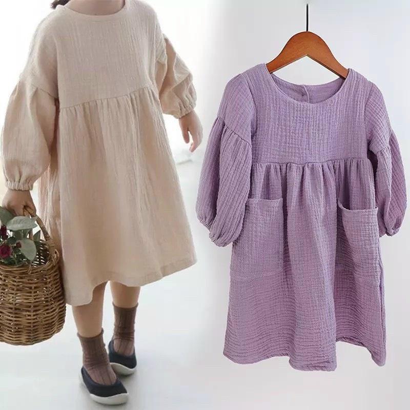 Váy Thiết Kế Mùa Thu Phong Cách Hàn Quốc OP Kids