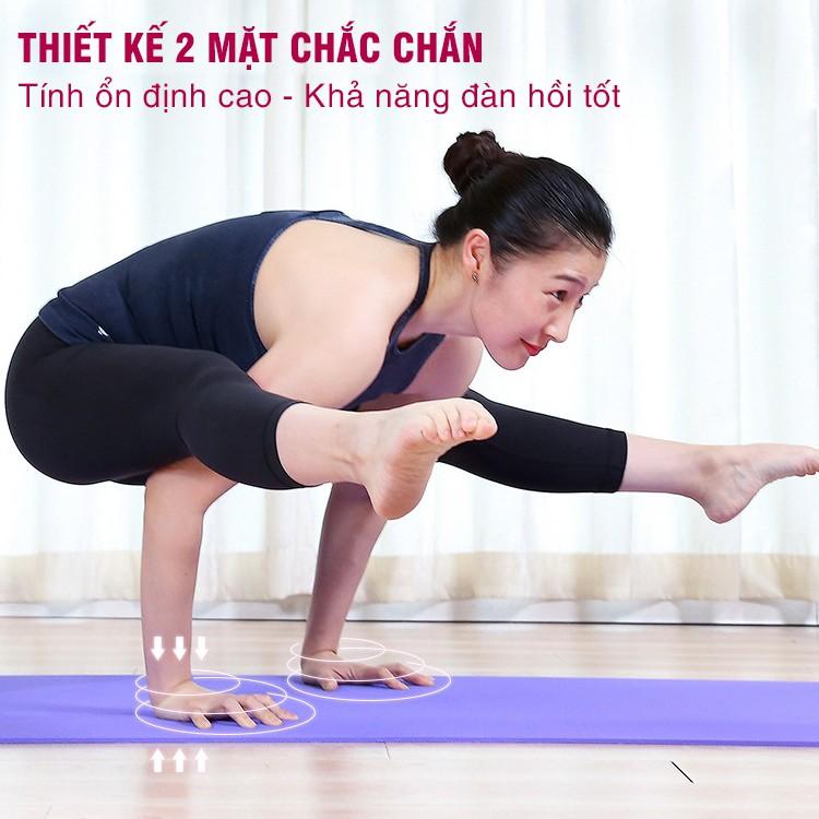 Thảm Tập Yoga, Tập Gym Cao Su Tpe 2 Lớp Dày 6mm Cao Cấp Siêu Bền