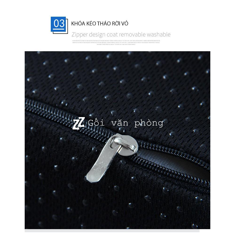 Gối tựa lưng ô tô chuyên dùng chống đau lưng vỏ mát 2 dây đai ZURI PILLOW BL100