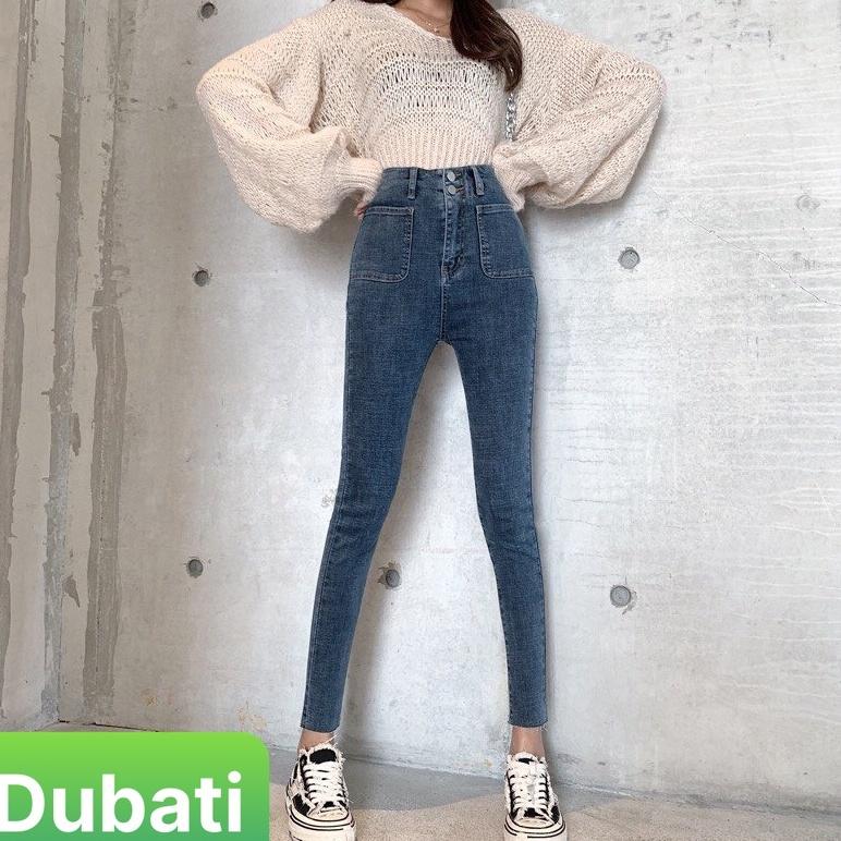 QUẦN JEAN NỮ ÔM DÁNG LƯNG CAO, CHẤT JEAN CO GIÃN PHONG CÁCH HOT TREND MÙA HÈ - DB 81 - DIBATI FASHION