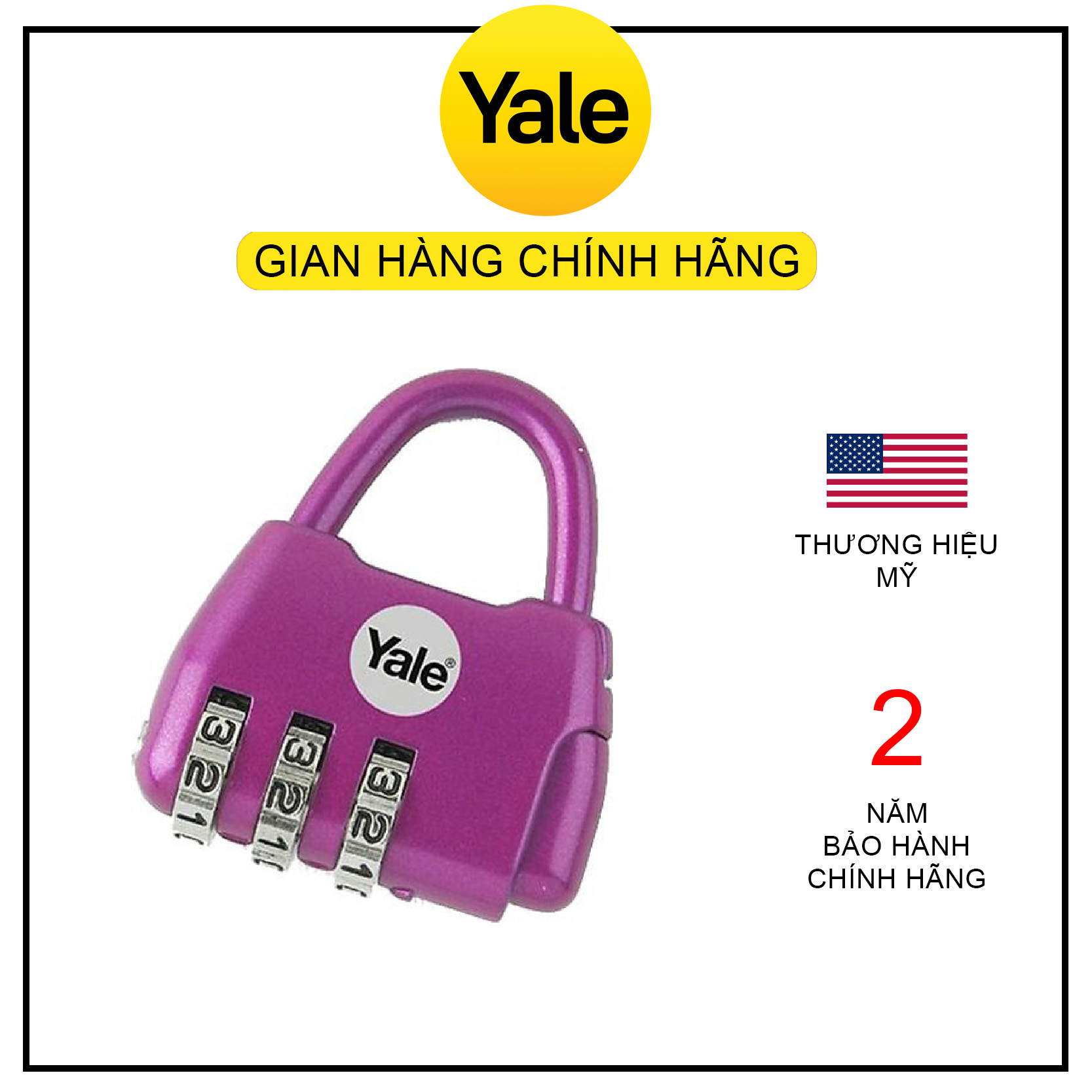 Khóa Vali Du Lịch Có Mã Số Yale( Bảo hành 2 năm) Y-NOVELTY - Hàng chính hãng