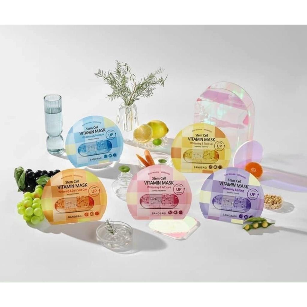Hộp 10 Mặt Nạ Giấy Banobagi Super Collagen Mask Stem Cell Vitamin Viên Thuốc Thần Thánh 30ml/Miếng