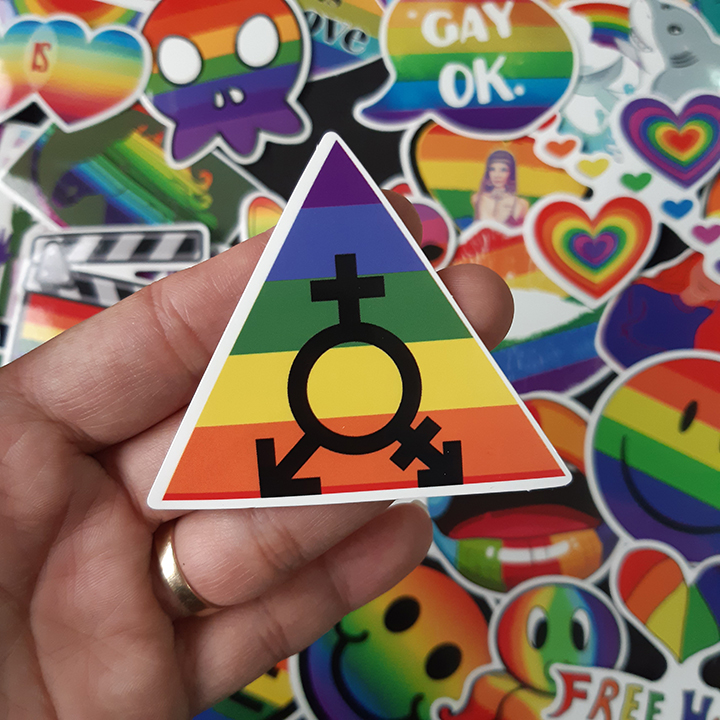 Bộ Sticker dán cao cấp chủ đề CẦU VỒNG LGBT - Dùng dán Xe, dán mũ bảo hiểm, dán Laptop, dán đàn