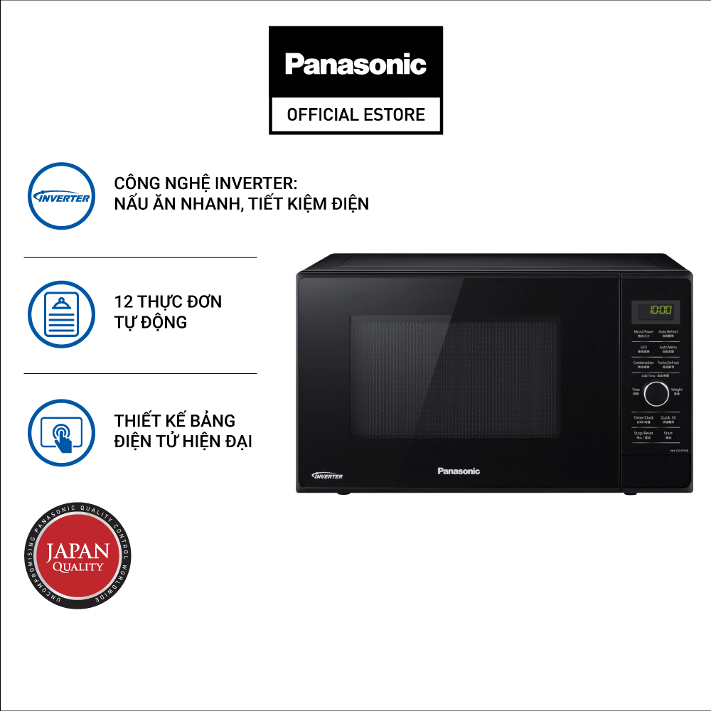 Lò Vi Sóng Inverter Tích Hợp Nướng Panasonic NN-GD37HBYUE Công Suất 1000W (23L)- Hàng Chính Hãng