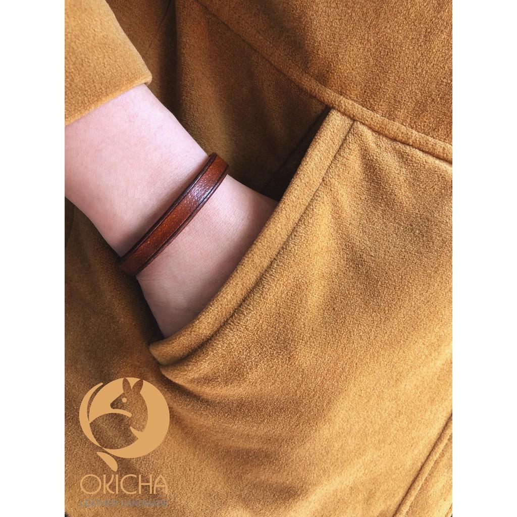 Vòng tay da vintage handmade phong cách retro free khắc laser