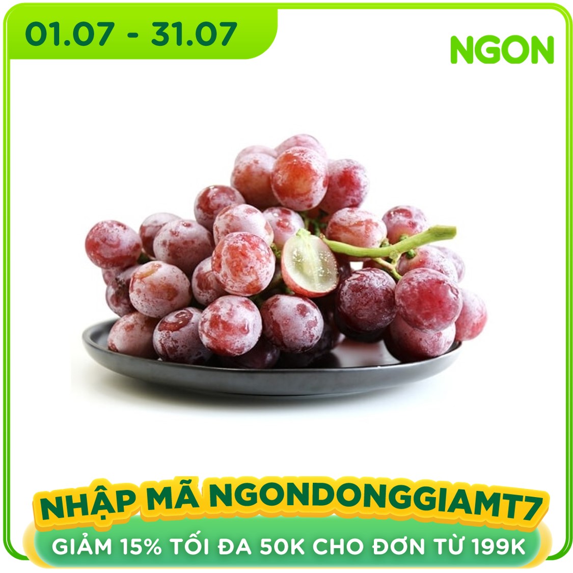 Nho đỏ nhập khẩu có hạt - 500gr