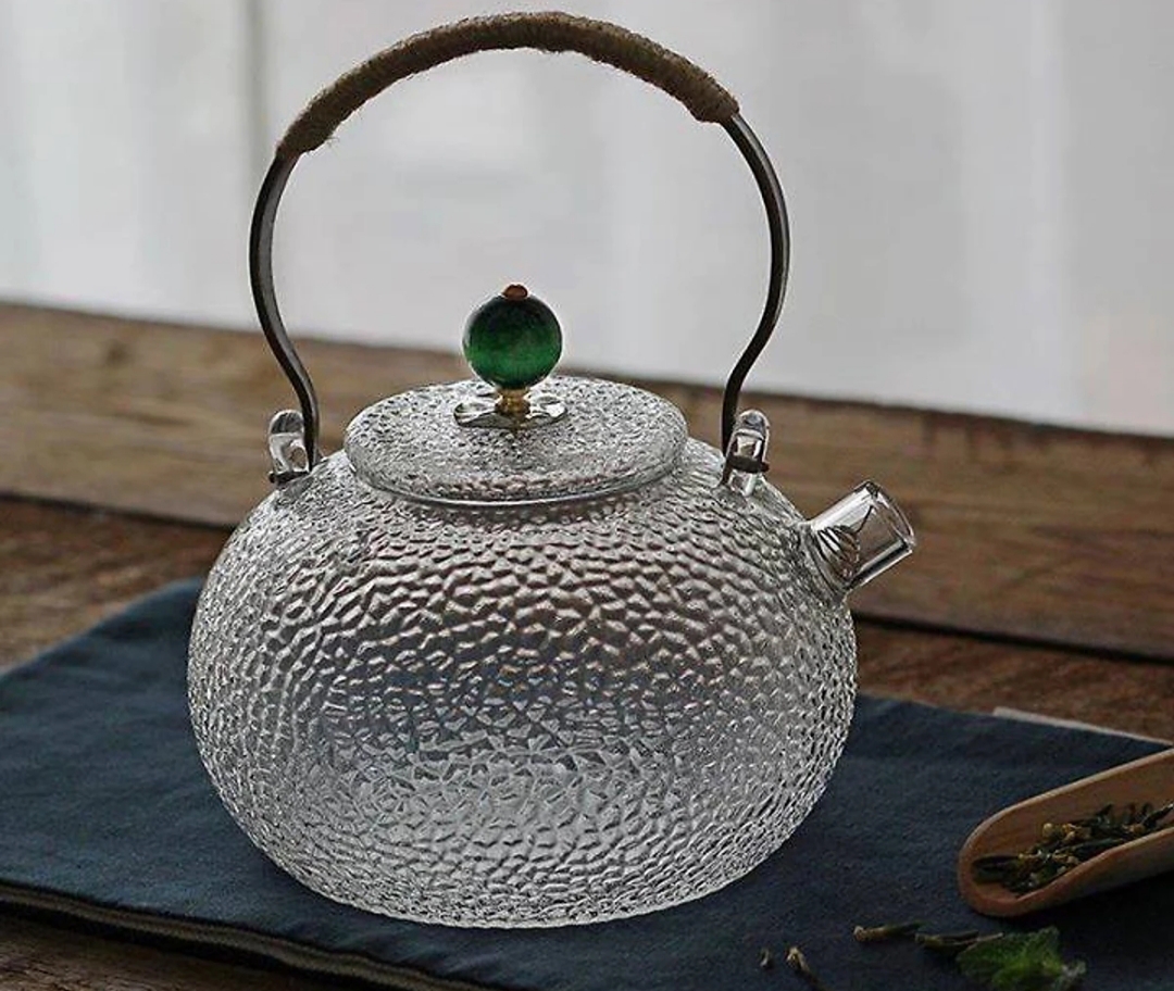 Ấm trà thủy tinh sần kiểu Nhật cao cấp