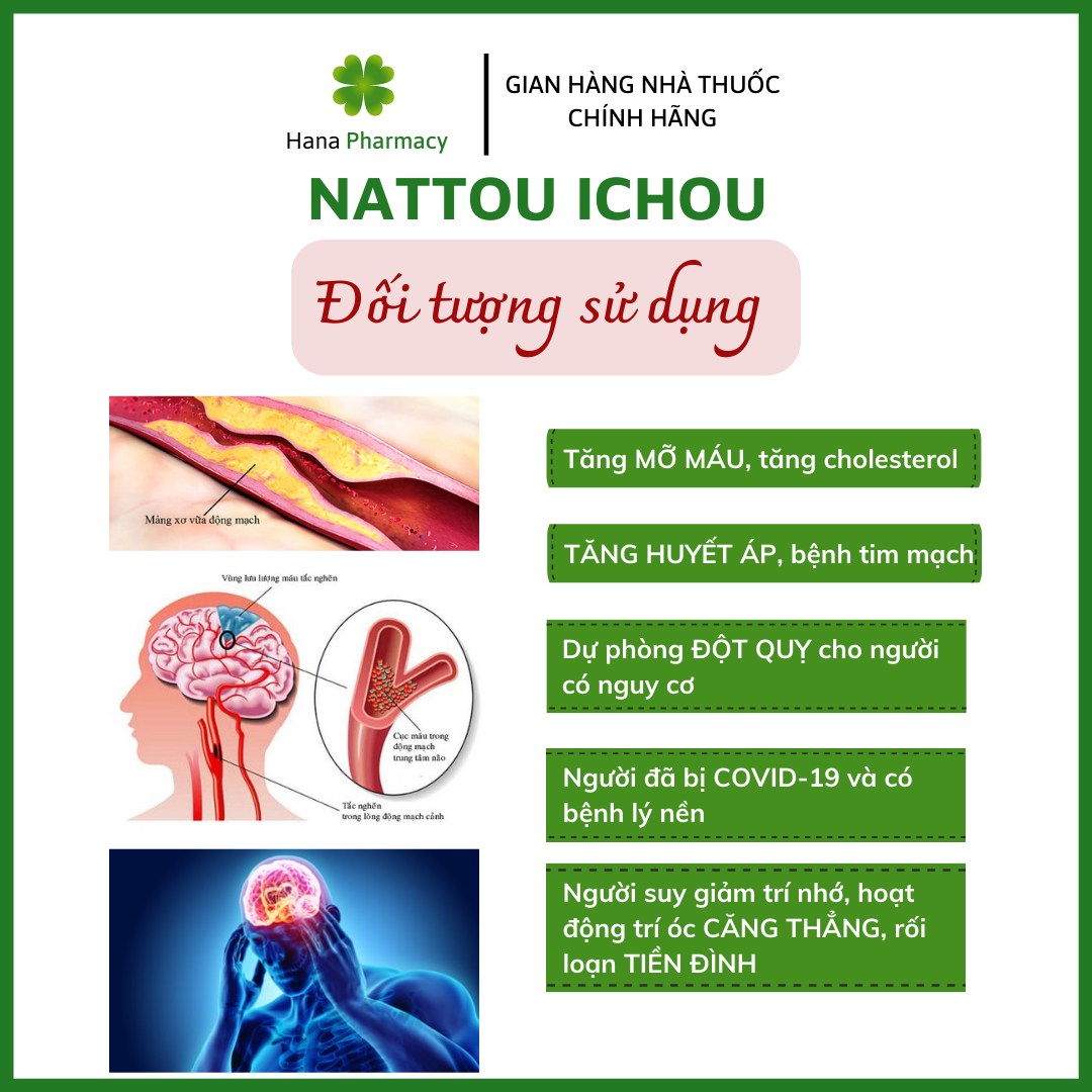 [Nhập khẩu chính hãng] Nattou ichou - giảm cholesterol máu, giảm xơ vữa động mạch, ngừa đột quỵ; tăng tuần hoàn não