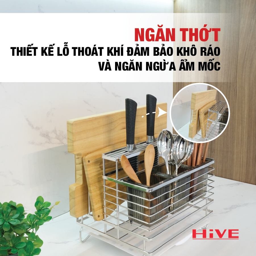 Kệ Đựng Đũa Muỗng Dao Thớt Đa Năng HiVE 2 (NEW COLLECTION)