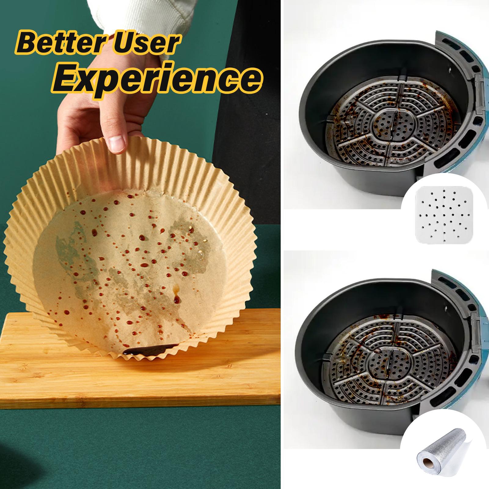 100/200PCS Air Fryer Liner Disposable Paper Non-stick Heat Resistant Oil Absorption Air Fryer Paper Baking Paper