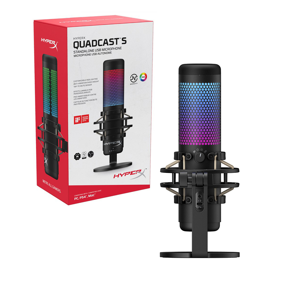 Microphone Kingston HyperX QuadCast S RGB - Hàng Chính Hãng