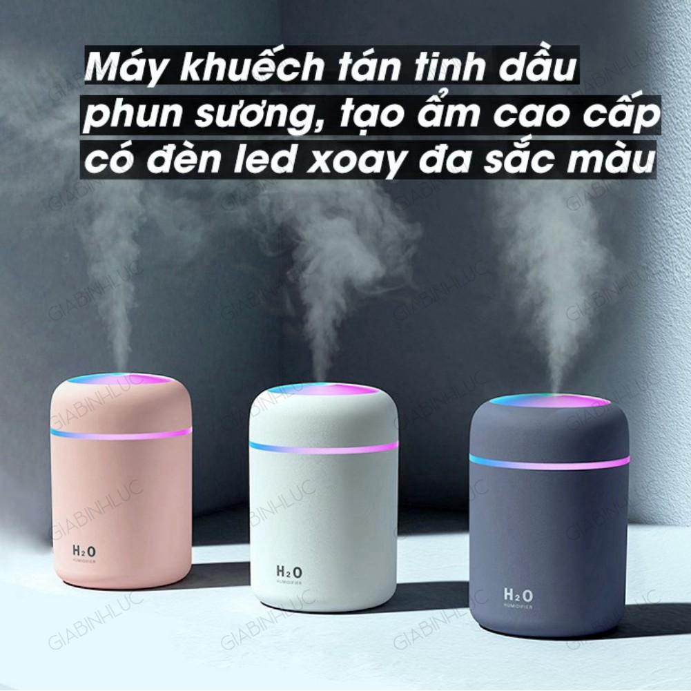 Máy Khuếch Tán Tinh Dầu HUMIDIFIER Có Đèn Led Dung Tích 300ml Xoay Nhiều Màu Máy Phun Sương Tạo Ẩm Dễ Chịu