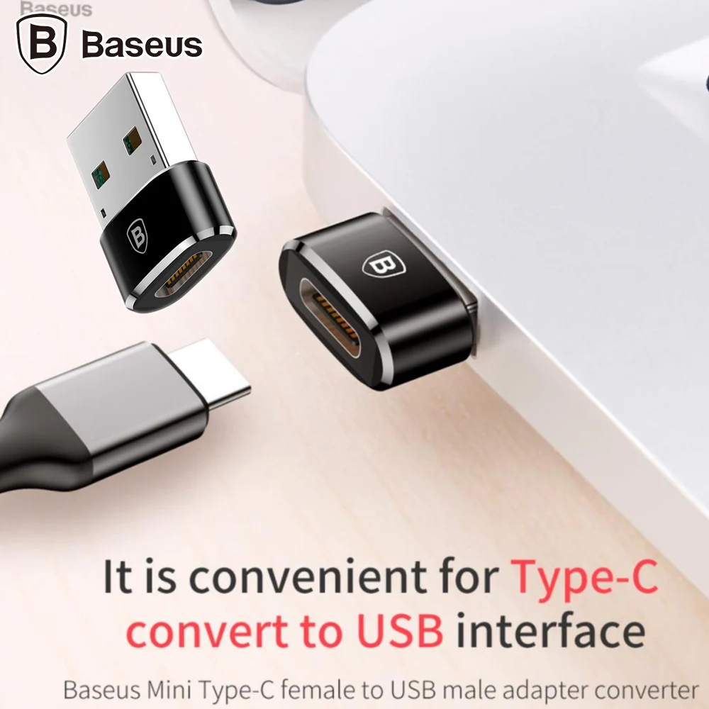 Đầu chuyển USB male ra C female Baseus CAAOTG-A01 - Hàng chính hãng