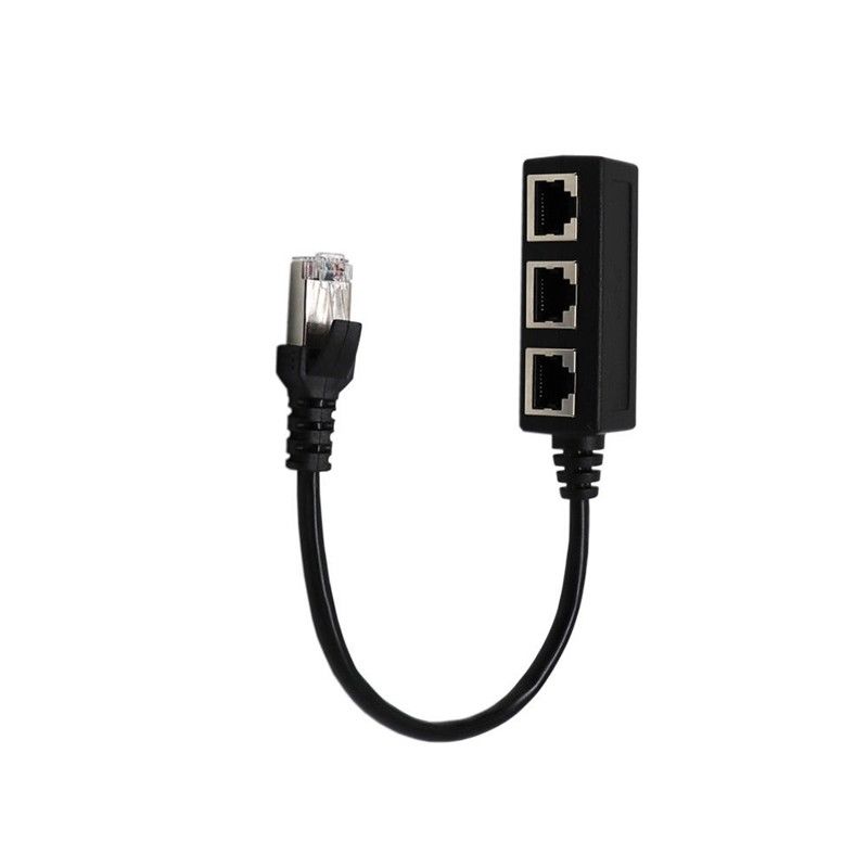 Splitter Ethernet RJ45 Cable Adapter 1 Male To 3 Female Port LAN Network Plug