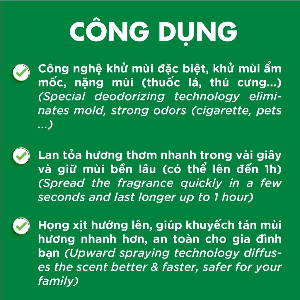 Chai xịt thơm phòng hương cam quýt AIRWICK hương thanh mát, vòi xịt thông minh giúp tỏa hương dễ dàng 300ml