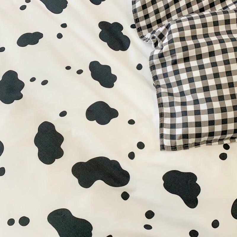 Bộ chăn ga poly bò sữa