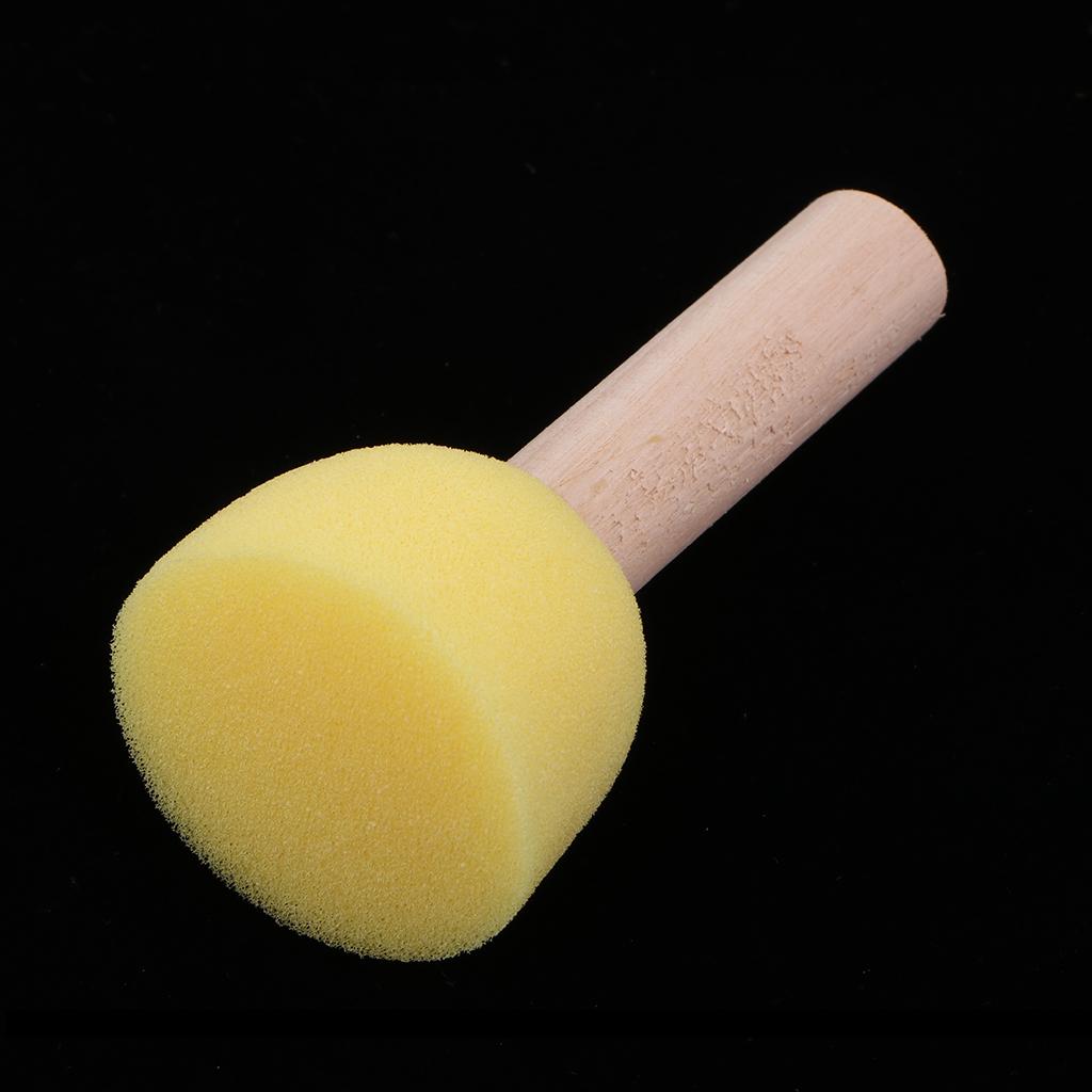 2x5 Pieces Child Kids Painting Sponge Foam Brushes Wooden Handle Drawing Stamp