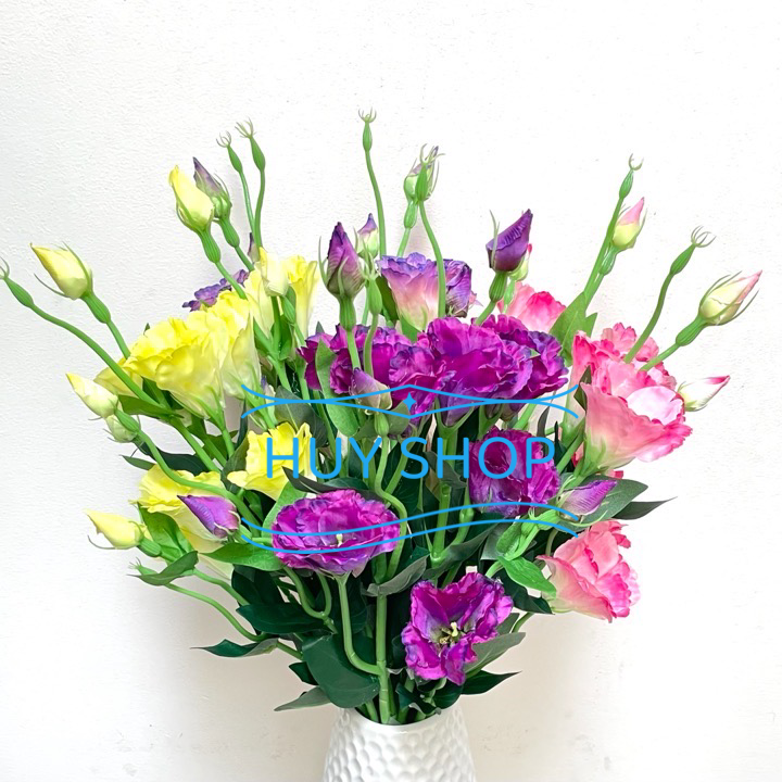 Cành Hoa CÁT TƯỜNG 4 bông 3 nụ Vải cao cấp trang trí nhà cửa