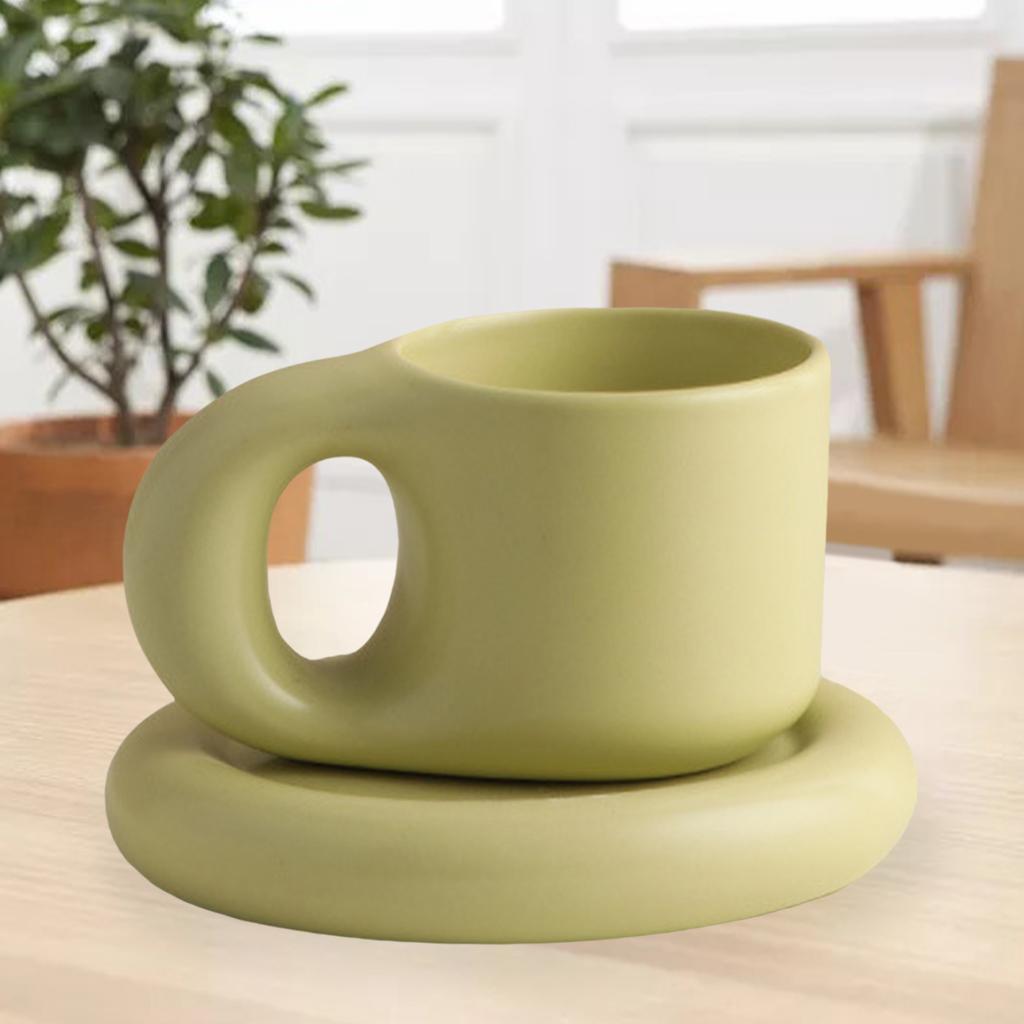 Ceramic Mug  Handle Coffee Mug Drink Cup  Green