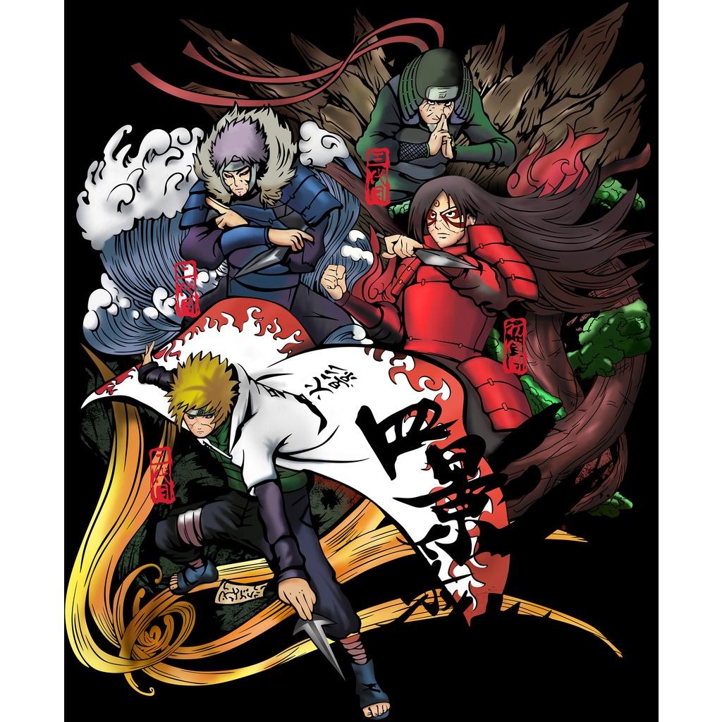 Áo hoodie anime wright tứ đại hokage oversize unisex