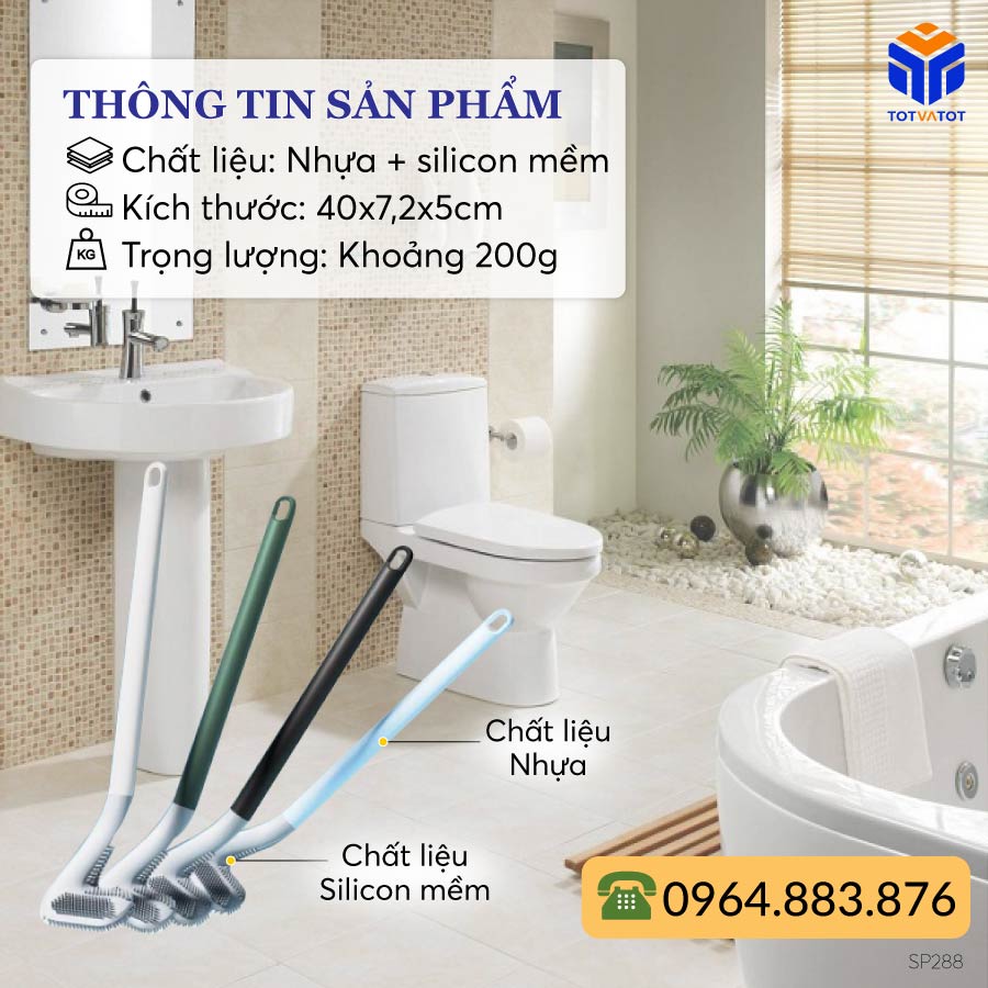 Chổi cọ toilet nhà vệ sinh thông minh Silicon