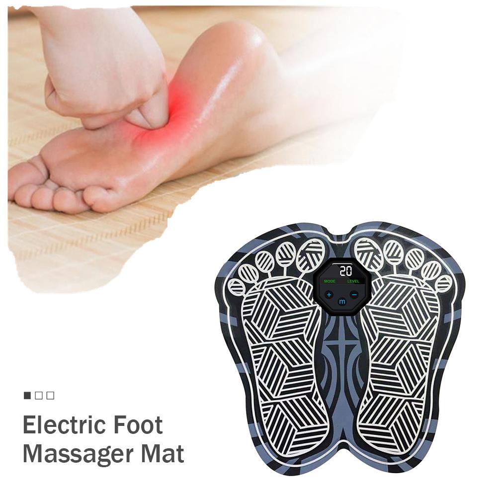 Electric Foot Massager Mat Portable Foldable Foot Massage Pad 10 Modes 20 Levels Intensity with LCD Screen