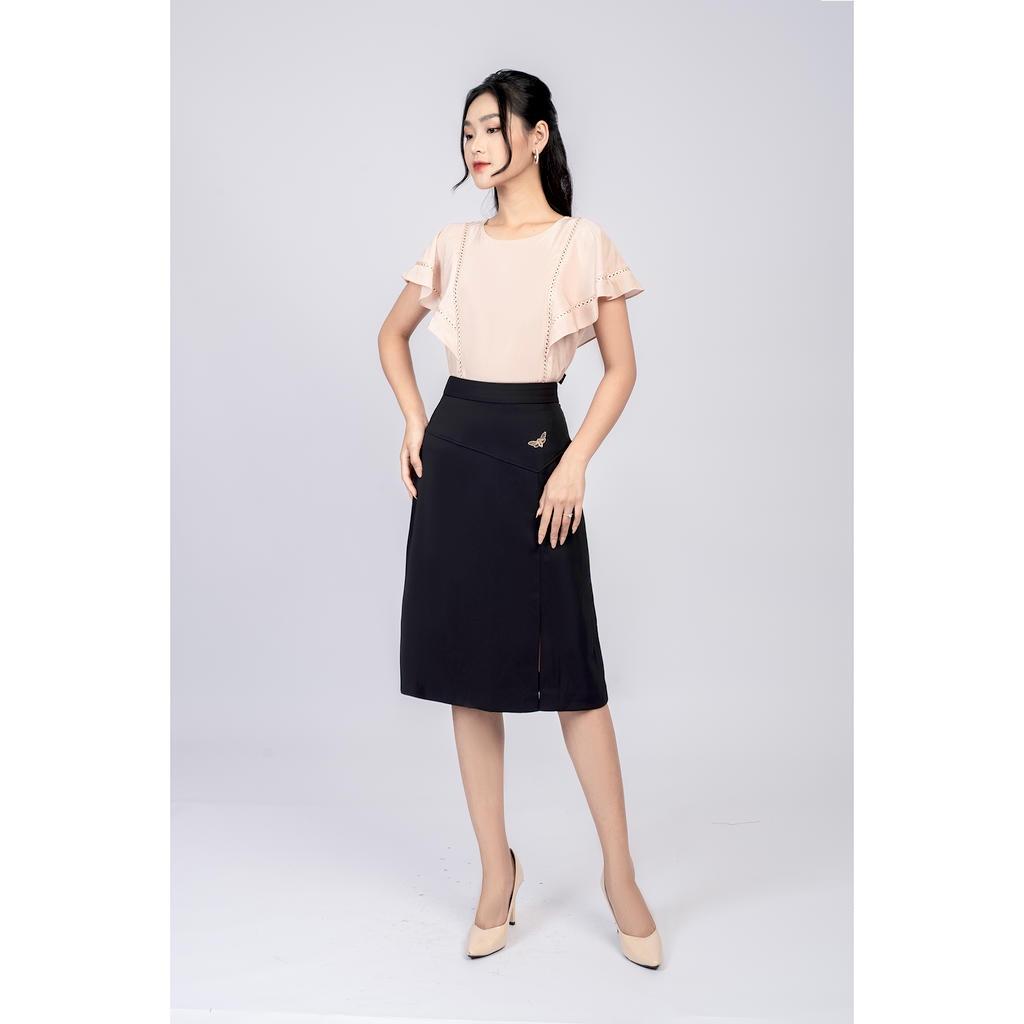 Chân váy xẻ lệch MMOutfit M-JU020121036