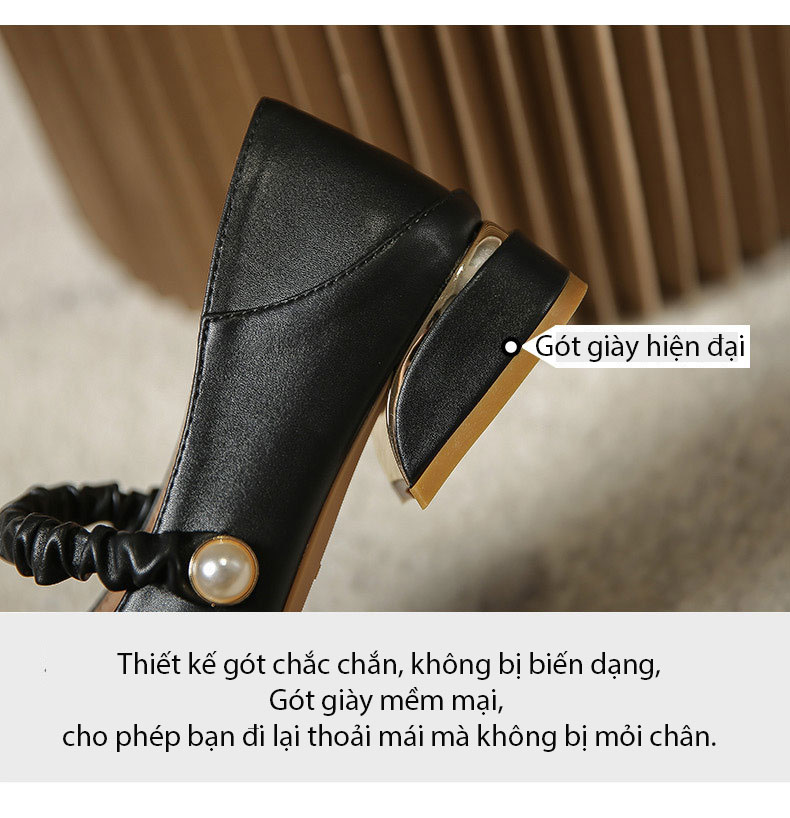 Giày búp bê mũi vuông thời trang cao cấp đế vuông cao 3 cm - GIAY.189-21