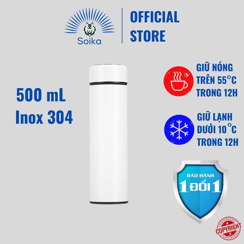 Bình Giữ Nhiệt SOIKA SB04500 Bằng Thép Không Gỉ Inox 304 500ml Nhiều Màu