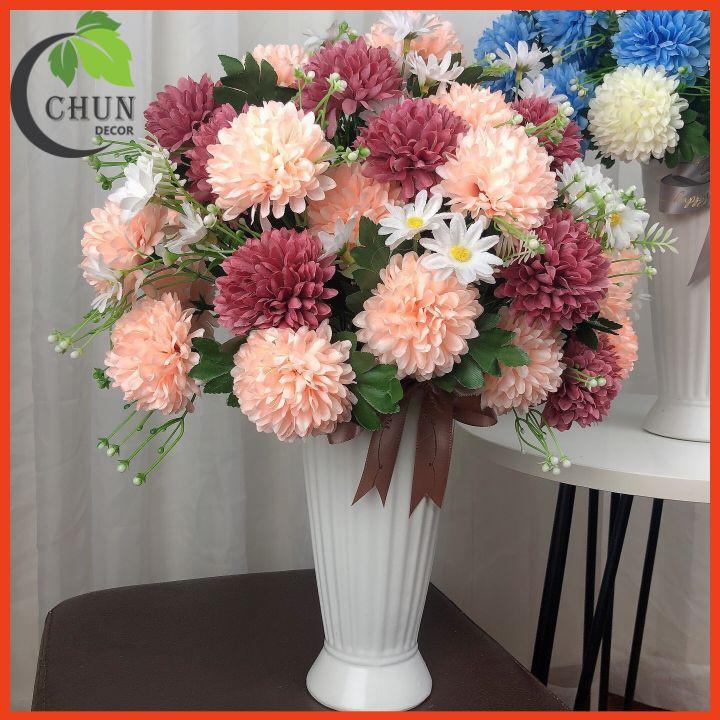 Hoa giả, bình hoa bồ công anh trưng bày phòng khách, văn phòng, cửa hàng, lớp học