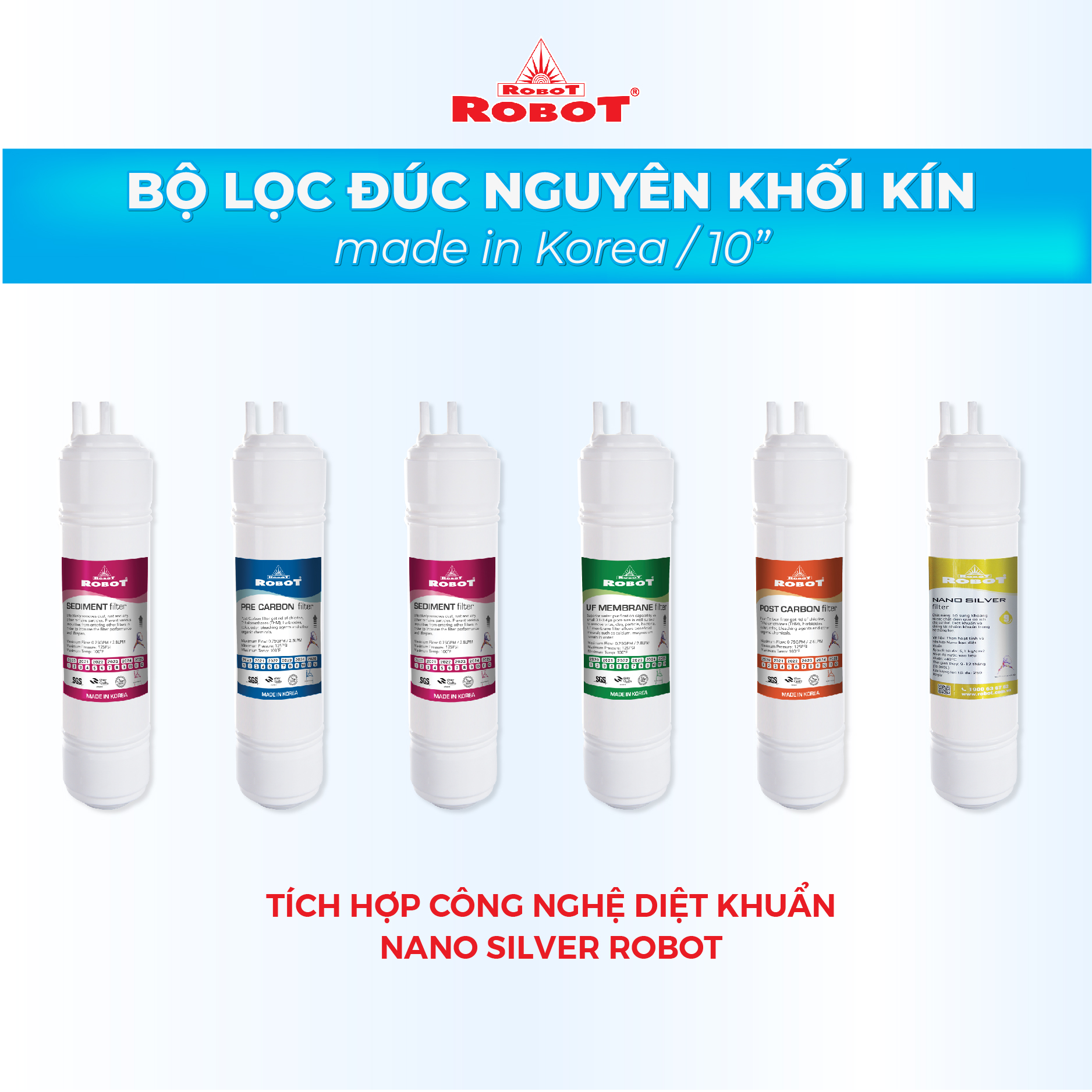 Máy Lọc Nước Điện Giải Ion Kiềm ROBOT IonKing 711 Chế Độ Nóng Nguội Lạnh 7 Tấm Điện Cực Titanium Phủ Platinum - Hàng Chính Hãng