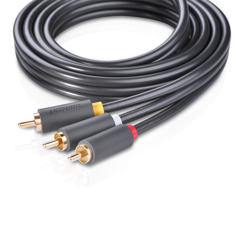 Cáp AV hoa sen 3 đầu RCA dài 5m Ugreen AV105 10527 Hàng chính hãng