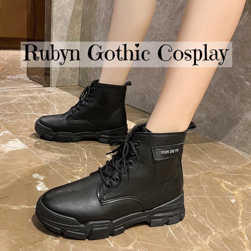 Giày Boots Chiến Binh Cổ Lửng Hàn Quốc Jie Yu 2 màu đen, trắng sữa ( Size 35 - 40)