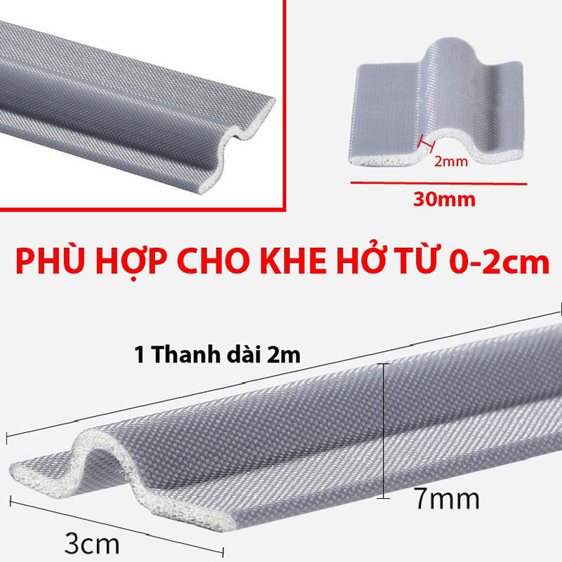 Ron dán chân cửa, cửa sổ chặn khe hở ngăn gió, cách nhiệt, cách âm, chống côn trùng, bụi bẩn
