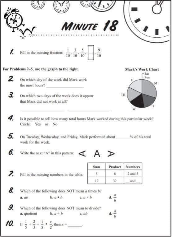 Math Minutes -8Q- Có đáp án ở cuối