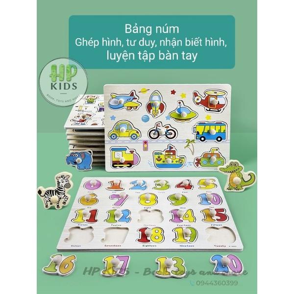 Bảng núm gỗ cho bé yêu. Hàng dầy đẹp, nhiều chủ đề cho bé.