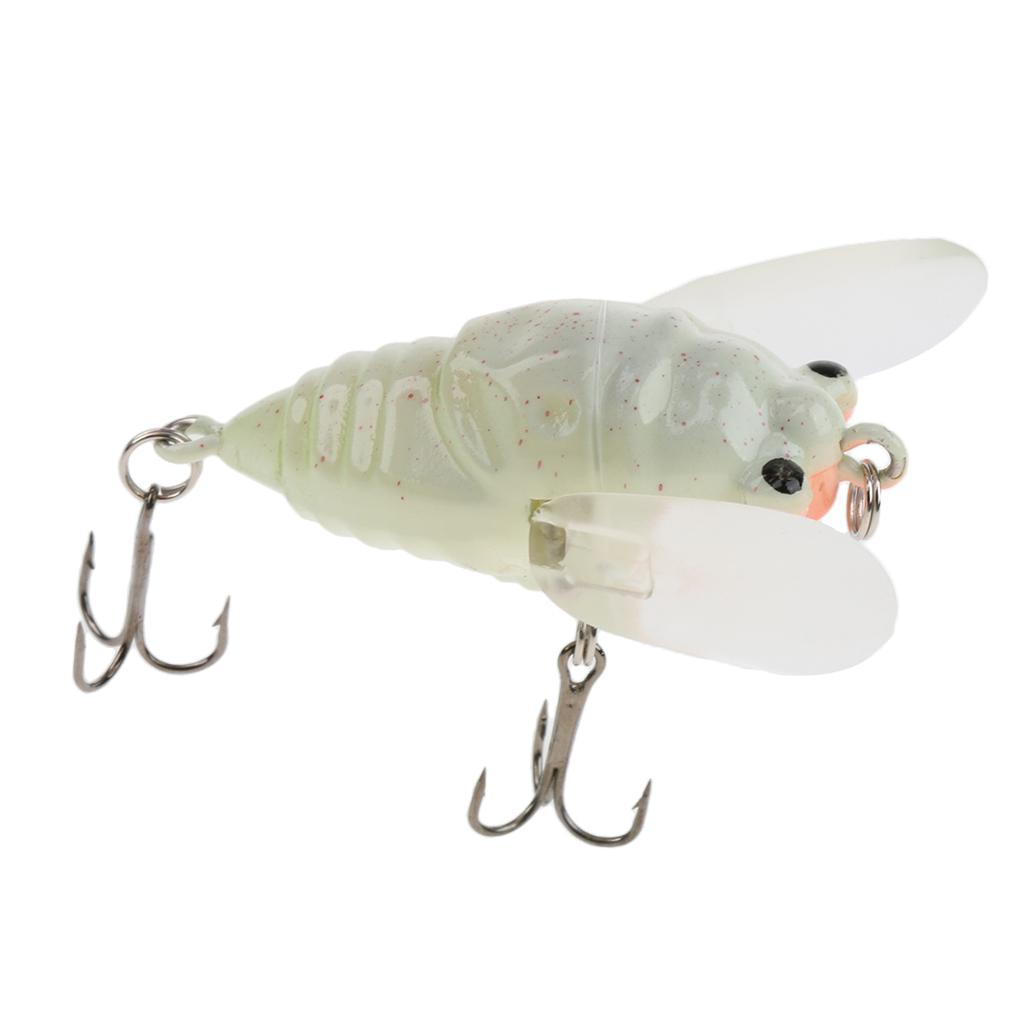 Soft Plastic Popper Fishing Baits Lures and Life-like Cicada Floating Lures