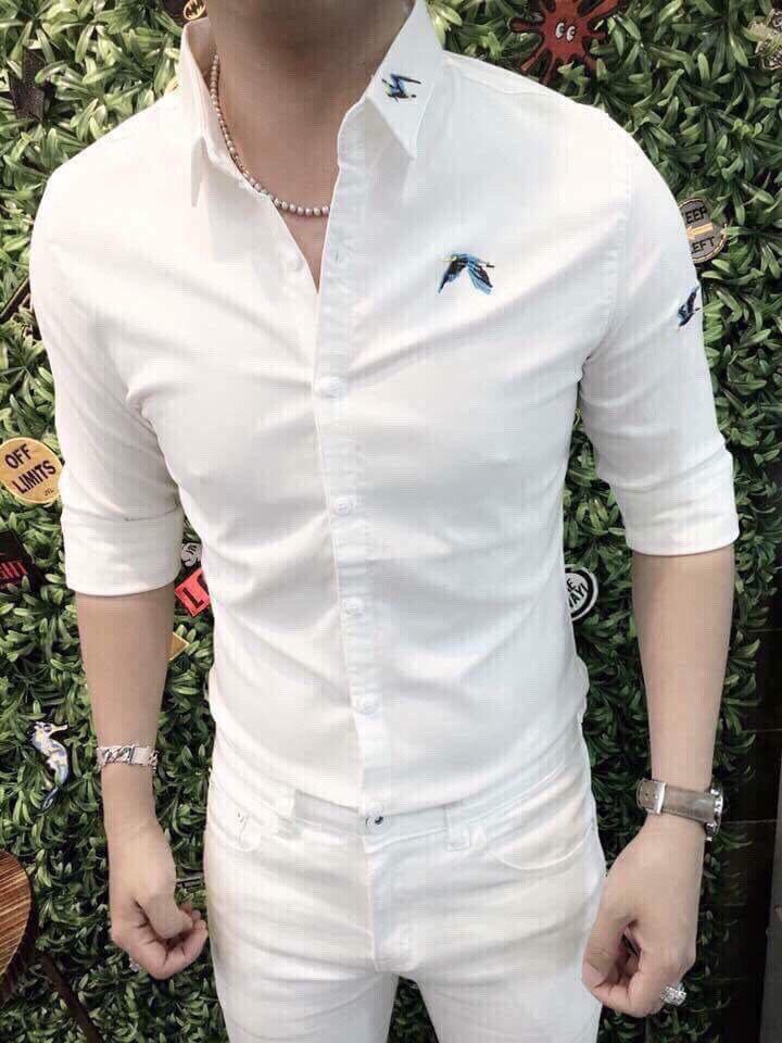 Áo Sơ Mi Nam Thêu Không Nhăn Y Hình