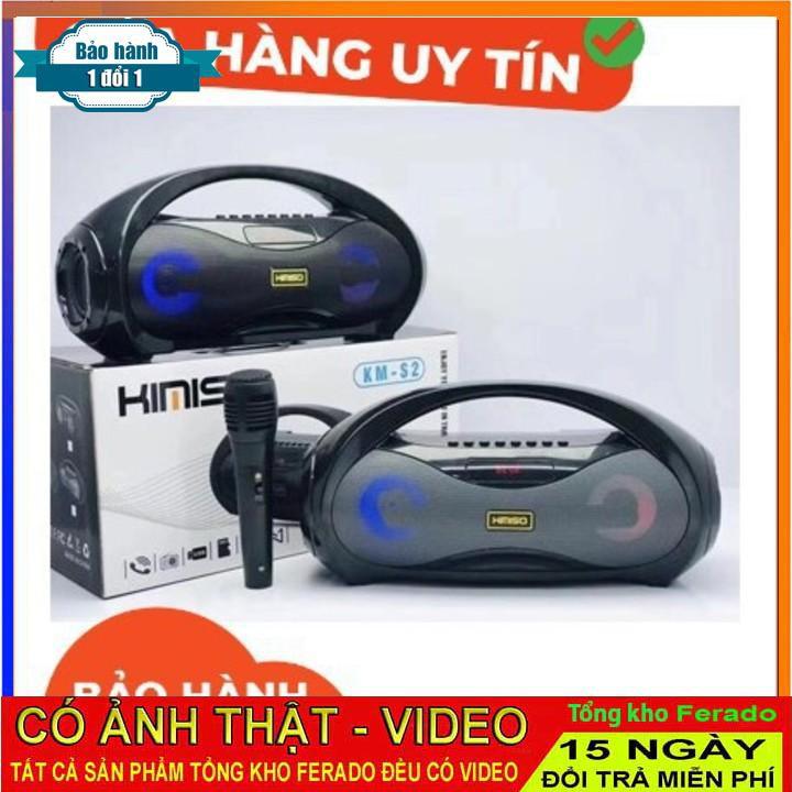 Loa Bluetooth Kimiso  KM-S2 Tặng Micro Hát Karaoke Cao Cấp - Có Đèn Nháy