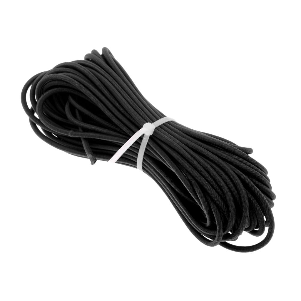 3mm Elastic Round Bungee Rope Shock Cord Tie Down Boats Trailers 10m Black